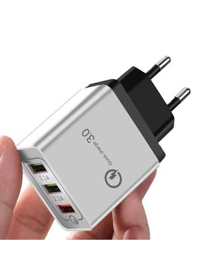 Cargador de Pared Carga Rapida 3 Puertos USB 2.4 Amp