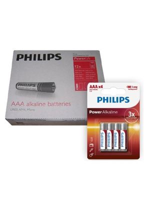 Pilas Alkalina Philips Aaa  (4 Uni) Lr03p4b/97