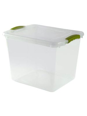 Caja organizadora 28 litros plastico transparente Wenbox con trabas apilabe