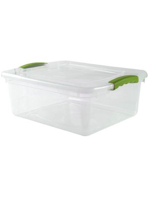 Caja organizadora 15 litros plastico transparente con trabas wenbox apilable