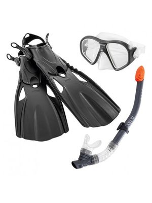 INTEX KIT SNORKEL C/GUARDA + MÁSCARA POLICARBONATO + PATAS 8