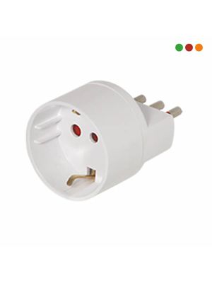 Adaptador corriente Schuko a 3 en Linea  Blanco VIVION