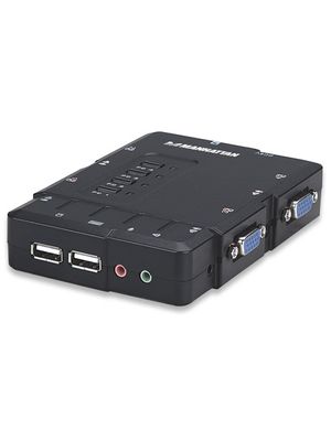 KVM para 4 PC VGA y USB c/Audio Manhattan