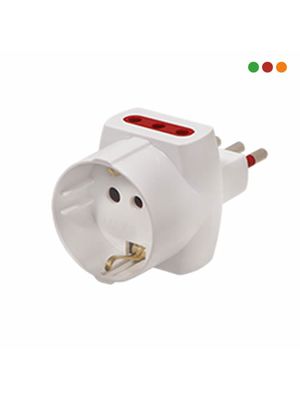 Adaptador corriente Schuko + 2 x 3 en linea Vivion