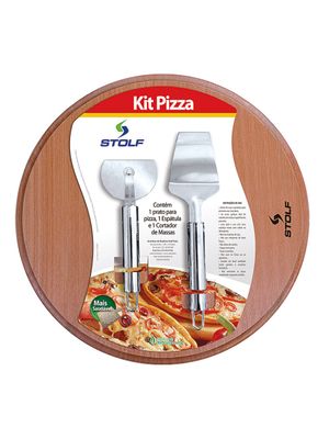 SET PIZZA TABLA ESPATULA Y CORTADOR