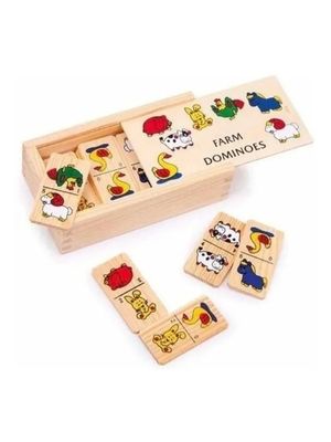 Juego De Domino De Animales Juguete Diadactico Madera Niños