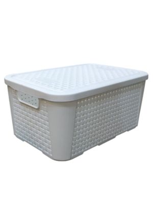 CAJA IMIT.RATTAN C/TAPA 38X18X19  BLAN