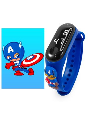 Reloj Para Niño Personajes Capitan America Azul