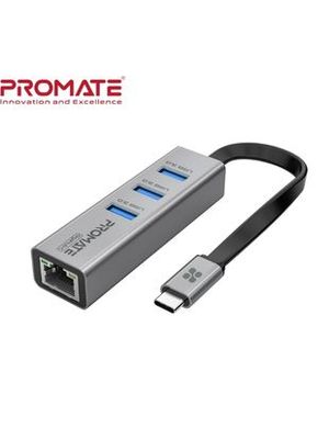 HUB USB-C PROMATE GIGAHUB LAN/3 USB 3.0