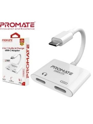 ADAPTADOR USB-C PROMATE UNISPLIT-C 2 PUERTOS USB-C AUDIO