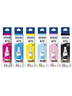 Pack de 6 Botellas de Tinta Epson T673 L1800/L805/L810/L850