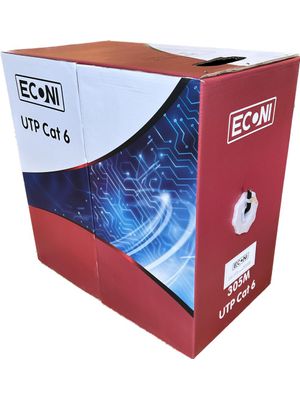 Bobina Cable UTP Cat6 305m EXT Negro CCA 1410/6E Econni