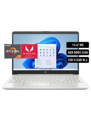 Notebook HP 15-ef2514la, Ryzen 7 5700U, 8GB, 512SSD, 15.6'', Win 11