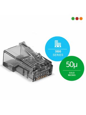 Conector Ficha RJ45 Cat 5e INTELBRAS Pack x 50 CON 3000 ORO