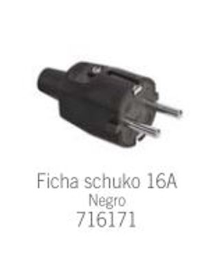 Ficha Macho Schuko Con tierra 16 Amp NEGRA VIVION