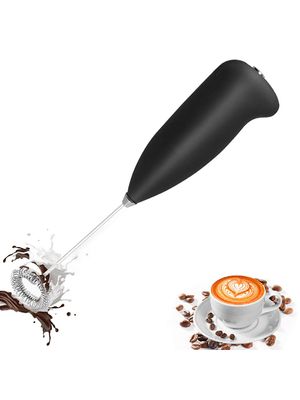 Batidor De Leche Café Para Crear Espuma A Batería Negro