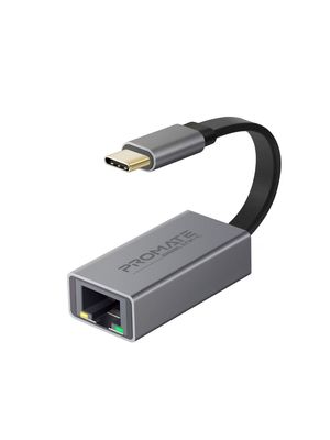 HUB ADAPTADOR PROMATE GIGALINK-C.GREY USB-C A RJ45 1000MBPS