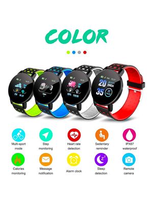 Reloj Smartwatch Inteligente Fitness Ritmo Cardiaco Azul