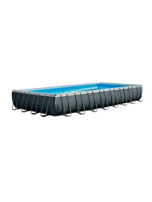 Piscina Estructural Rectangular Intex 26374 Con Capacidad De 54368 Litros De 975cm De Largo X 488cm De Ancho  Gris Oscuro Diseño Mosaico