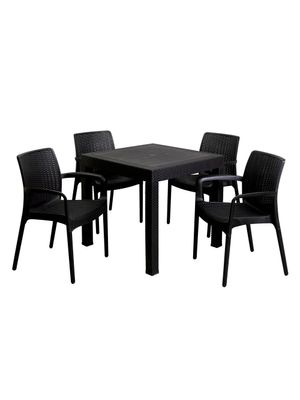 JUEGO DE COMEDOR EXTERIOR - POLIPROPILENO NEGRO CALI