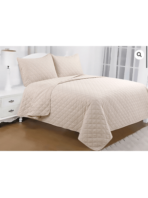 Colcha Cubrecama Bedford 2 Plazas Sommier Con Fundones BEIGE