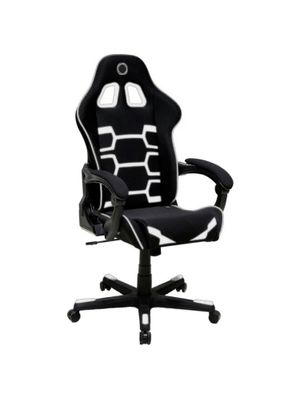 Silla Gamer Nibio Savage negro con blanco - Se reclina