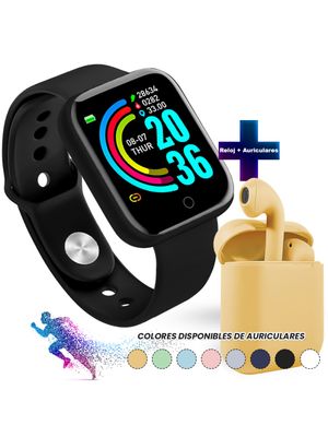 Reloj Inteligente D20 Smartwatch Fitness + Auriculares I12