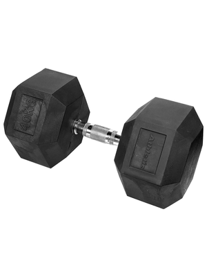 Mancuerna 40kg Hexagonal De Hierro Recubierto Pesas Athletic Supergym