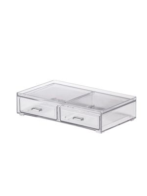 Caja organizadora Paramount con 2 cajones transparente