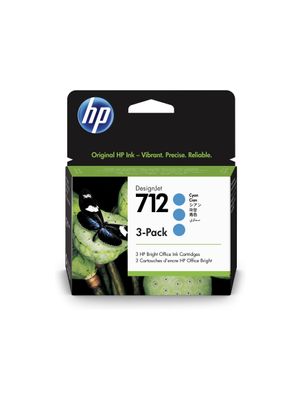 HP 3ED77A 712 3*PACK CYAN T210/230/250/630/650 UK