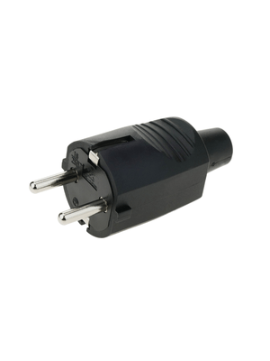 Adaptador Ficha Macho Schuko Con tierra 16 Amp NEGRA VIVION