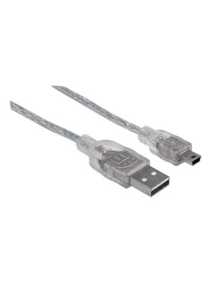 Cable Manhattan Plateado Con Entrada Usb Salida Mini-usb