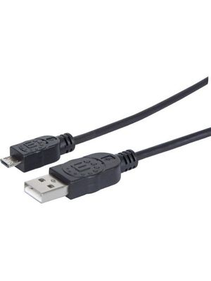 Cable Usb Manhattan Store 307161 Negro Con Entrada Usb Salida Micro-usb