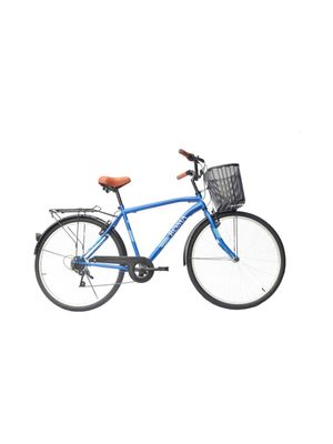 Bicicleta Paseo Masculina Roma Uomo City R26 6v Color Azul Con Pie De Apoyo