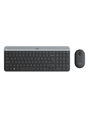 Kit De Teclado Y Mouse Inalámbrico Logitech Mk470 Español De Color Negro