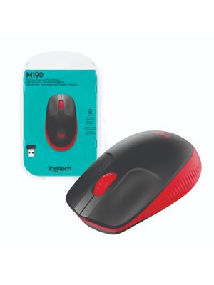 Mouse Logitech M190 Rojo - 1000 DPI, 3 botones, 18 meses bat