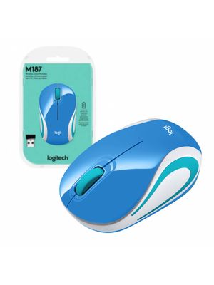 Mini Mouse Logitech M187 inalambrico Azul