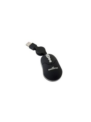 Mouse USB Retractil Micro Negro- Manhattan