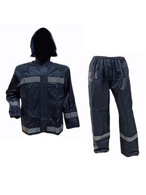 EQUIPO LLUVIA NYLON OXFORD AZUL CON REFLECTIVO- ideal p/moto