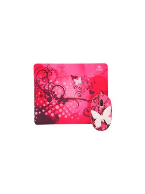 Combo Mouse+Pad Jetion -Mariposa Rosa