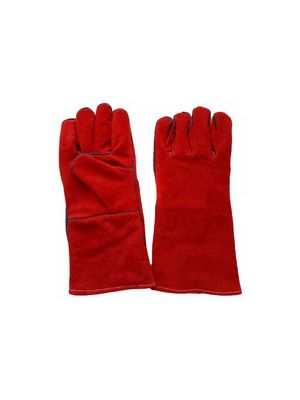 Guantes para soldador forrado color rojo - Seguridad Laboral