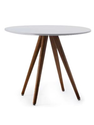 Mesa de Comedor Ruffa Patas de Madera 1mt -  Blanca