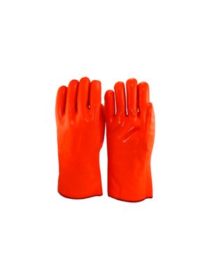 Guantes de pvc forrado fluo 35cm para frio-Seguridad Laboral