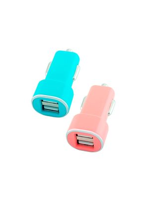 Cargador de Auto 2 USB 2.1A Colores