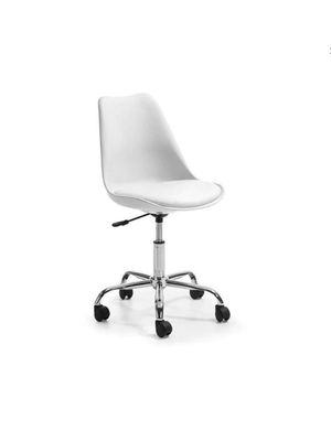 Silla Asiento De Escritorio Oficina Giratoria Con Ruedas Eames - Blanco