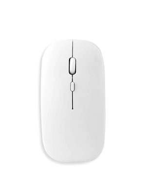 Mouse Ultra Delgado Inalámbrico Tipo Mac Slim Recargable Color Blanco