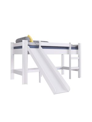 Cama Alta Infantil Con Escalera y Tobogán