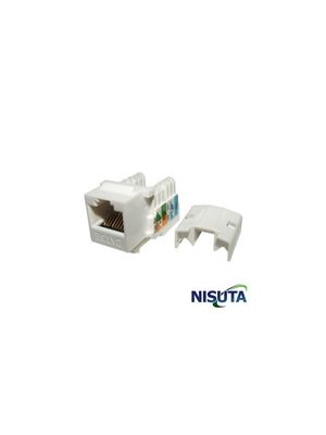 Conector Jack RJ45 C5e blanco Nisuta