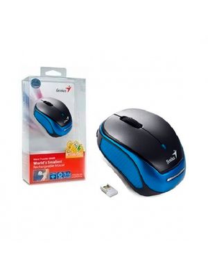 Mouse Genius Micro Traveler 9000R Negro y Azul Inalambrico