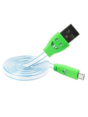 Cable de Datos LED Cilindrico Micro USB - Verde